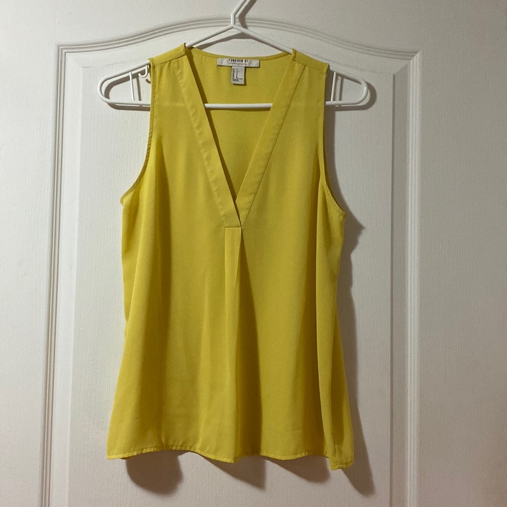 Forever 21 contemporary yellow sheer top